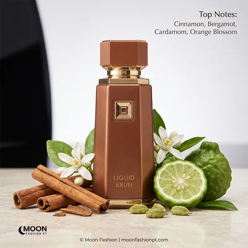 French Avenue Liquid Brun for men opens with spicy cinnamon and fresh bergamot for an energizing long-lasting start.