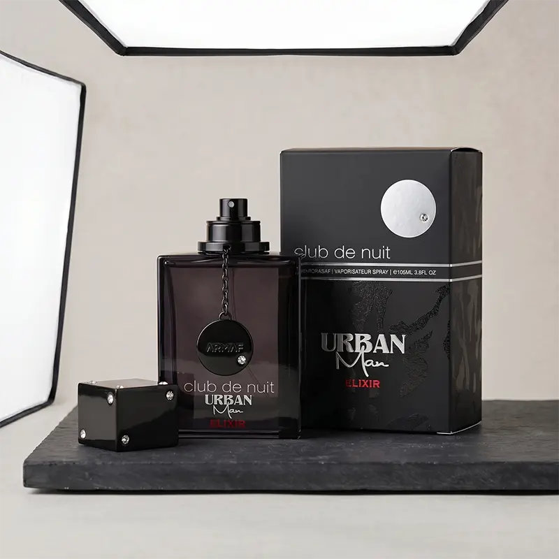 Premium studio capture showcasing Armaf Urban Elixir EDP, an exclusive European release.