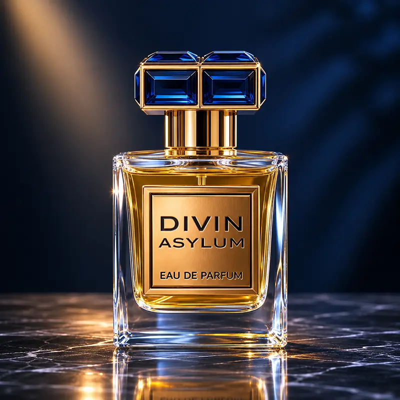 Elegant front presentation of French Avenue Divin Asylum Eau de Parfum for luxury fragrance lovers.