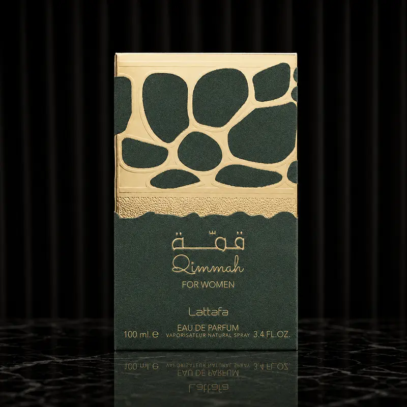Front packaging of Lattafa Qimmah For Women 100 ml Eau de Parfum