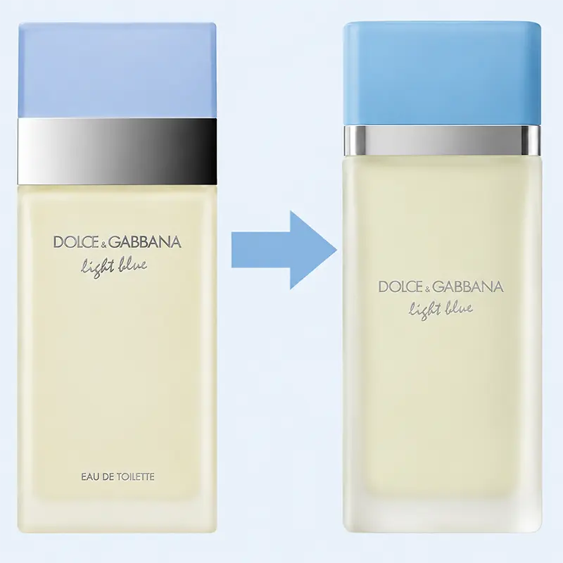Previous and current Dolce&Gabbana Light Blue Eau de Toilette bottles compared