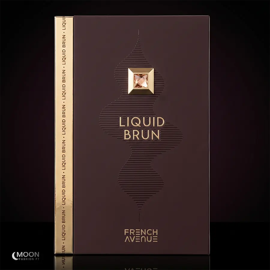 French Avenue Liquid Brun male fragrance box showcasing premium design and rich bourbon vanilla performance.