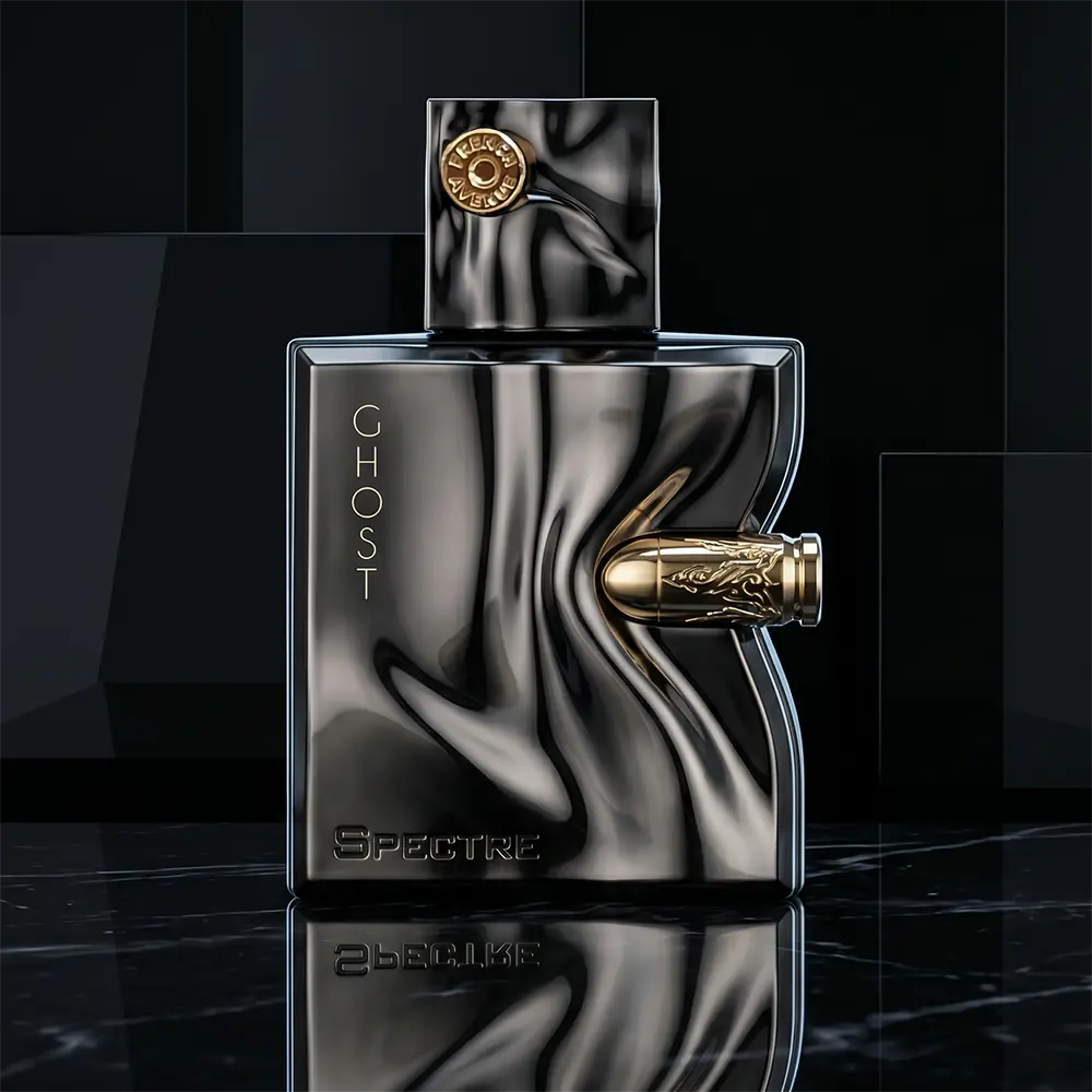 Gunmetal bottle of French Avenue Ghost Spectre Eau de Parfum for Men seeking contemporary luxury.