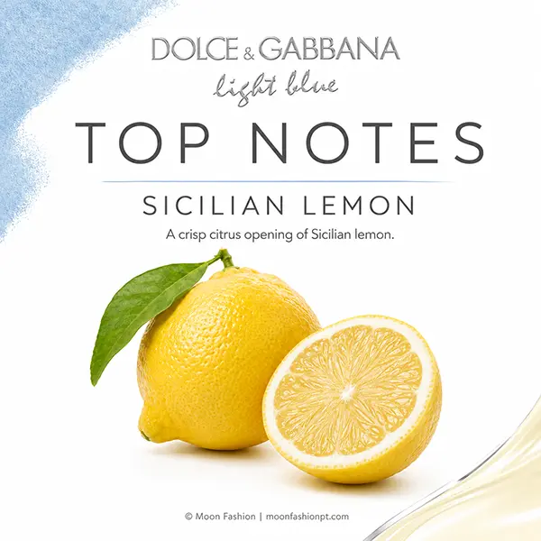 Sicilian lemon top-note graphic for Dolce&Gabbana Light Blue